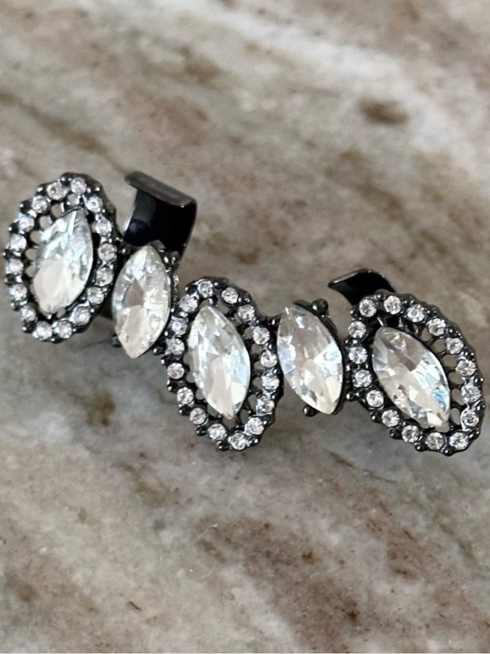 Jewel Sparkly Ear Cuff- Rhinestone Statement Earring - Party / Holiday